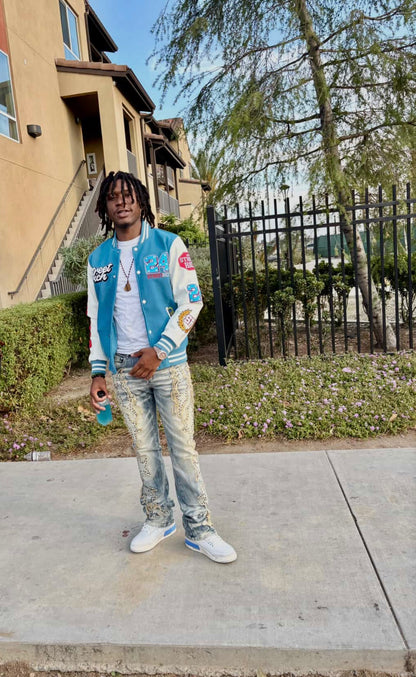 Street Rich 24 Varsity jacket (Blue)