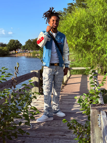 Street Rich 24 Varsity jacket (Blue)